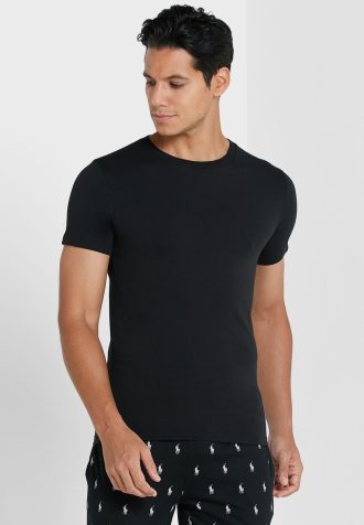 Černá pánská trička Ralph Lauren 2 Pack Essential Crew Neck