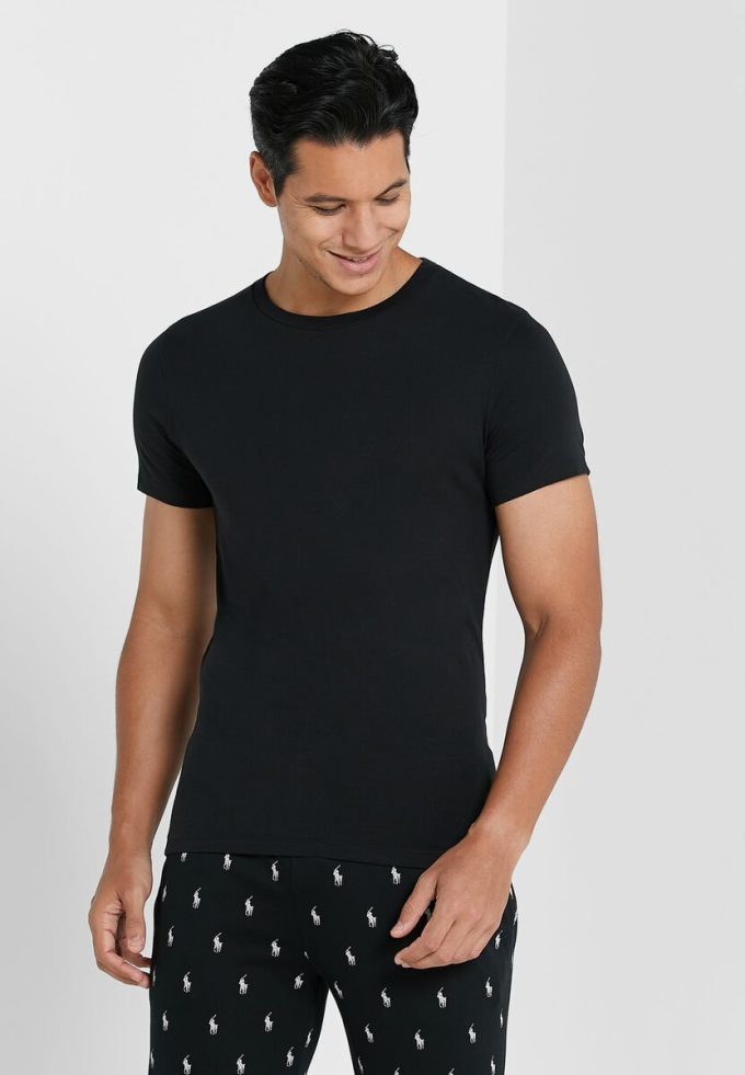 Černá pánská trička Ralph Lauren 2 Pack Essential Crew Neck