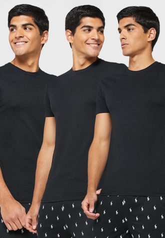 Černá pánská trička Ralph Lauren 3 Pack Assorted Crew Neck