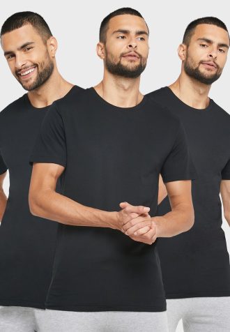 Černá pánská trička Ralph Lauren 3 Pack Assorted Crew Neck