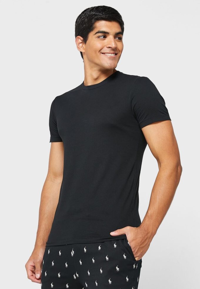 Černá pánská trička Ralph Lauren 3 Pack Assorted Crew Neck