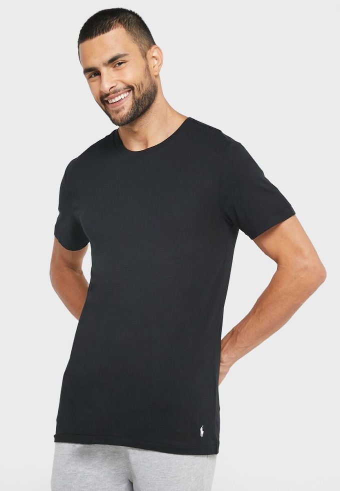 Černá pánská trička Ralph Lauren 3 Pack Assorted Crew Neck Černá pánská trička Ralph Lauren 3 Pack Assorted Crew Neck