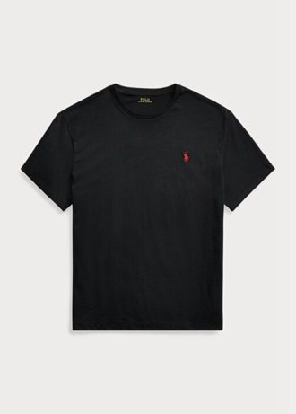 Černé pánské trička Ralph Lauren Classic Fit Jersey s výstřihem