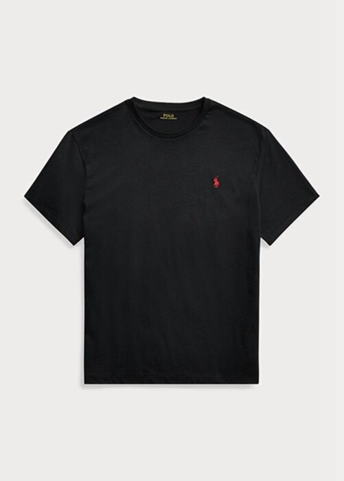 Černé pánské trička Ralph Lauren Classic Fit Jersey s výstřihem Černé pánské trička Ralph Lauren Classic Fit Jersey s výstřihem