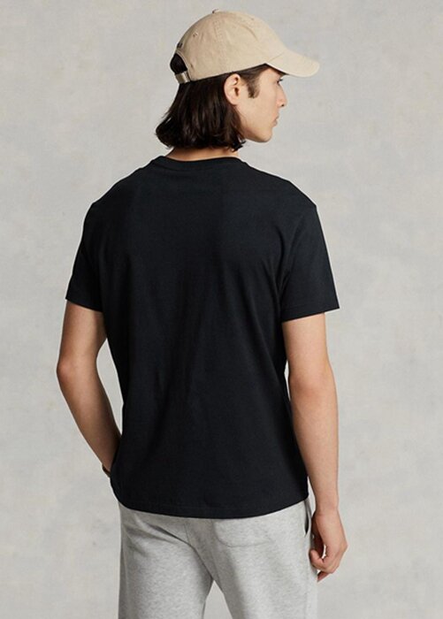 Černé pánské trička Ralph Lauren Classic Fit Jersey s výstřihem Černé pánské trička Ralph Lauren Classic Fit Jersey s výstřihem
