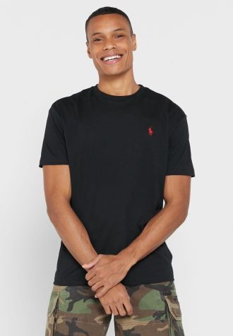 Černá pánská trička Ralph Lauren Essential Crew Neck