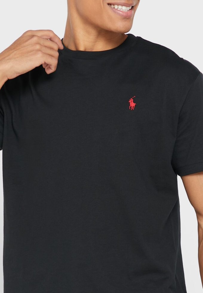 Černá pánská trička Ralph Lauren Essential Crew Neck
