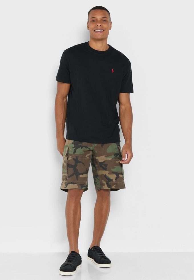 Černá pánská trička Ralph Lauren Essential Crew Neck