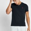 Černá pánská trička Ralph Lauren Essential s výstřihem do V