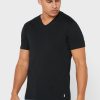 Černá pánská trička Ralph Lauren Essential s výstřihem do V Černá pánská trička Ralph Lauren Essential s výstřihem do V