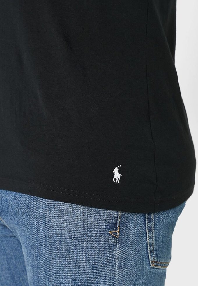 Černá pánská trička Ralph Lauren Essential s výstřihem do V Černá pánská trička Ralph Lauren Essential s výstřihem do V