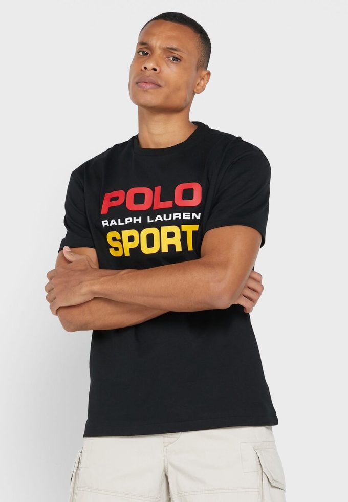 Černá pánská trička Ralph Lauren Logo Crew Neck
