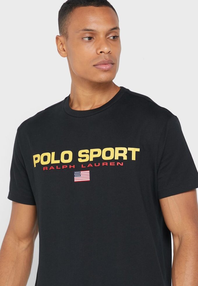 Černá pánská trička Ralph Lauren Logo Crew Neck