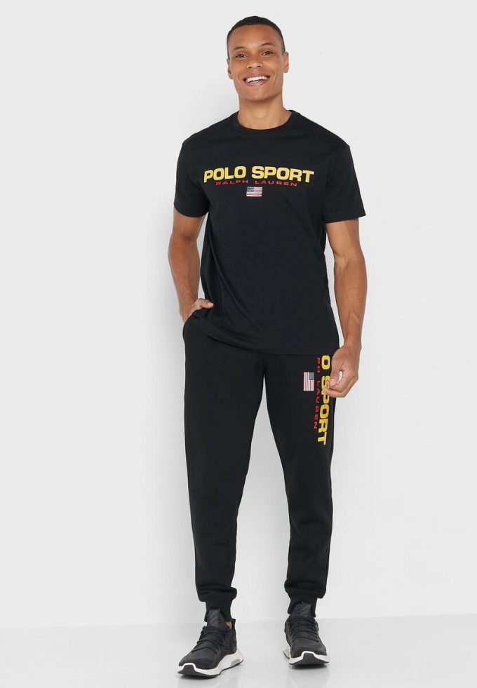 Černá pánská trička Ralph Lauren Logo Crew Neck