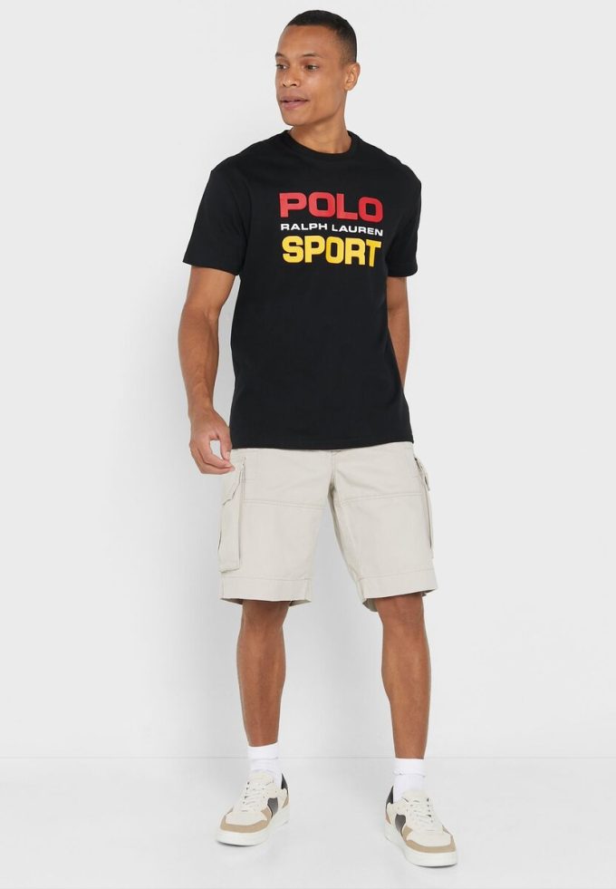Černá pánská trička Ralph Lauren Logo Crew Neck
