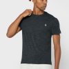 Černá pánská trička Ralph Lauren s logem na hrudi a výstřihem Černá pánská trička Ralph Lauren s logem na hrudi a výstřihem