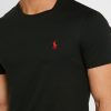 Černá pánská trička Ralph Lauren s vyšívaným logem s výstřihem
