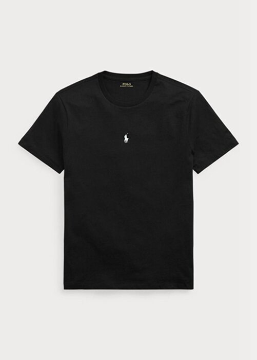Černá pánská trička Slim Fit Crewneck Ralph Lauren Custom Černá pánská trička Slim Fit Crewneck Ralph Lauren Custom