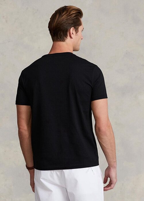 Černá pánská trička Slim Fit Crewneck Ralph Lauren Custom Černá pánská trička Slim Fit Crewneck Ralph Lauren Custom