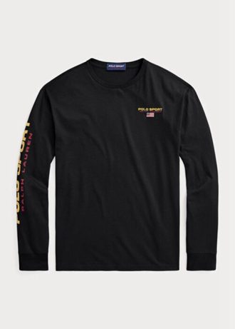 Černé pánské triko Ralph Lauren Classic Fit Polo Sport Jersey