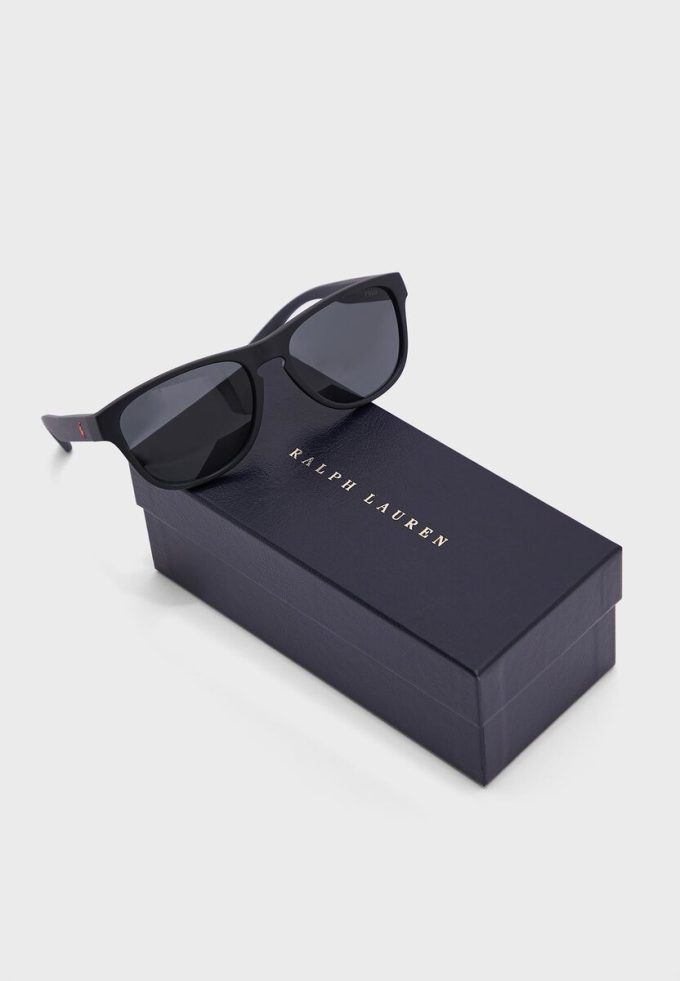Černé pánské čtvercové sluneční brýle Ralph Lauren 0Ph4180U