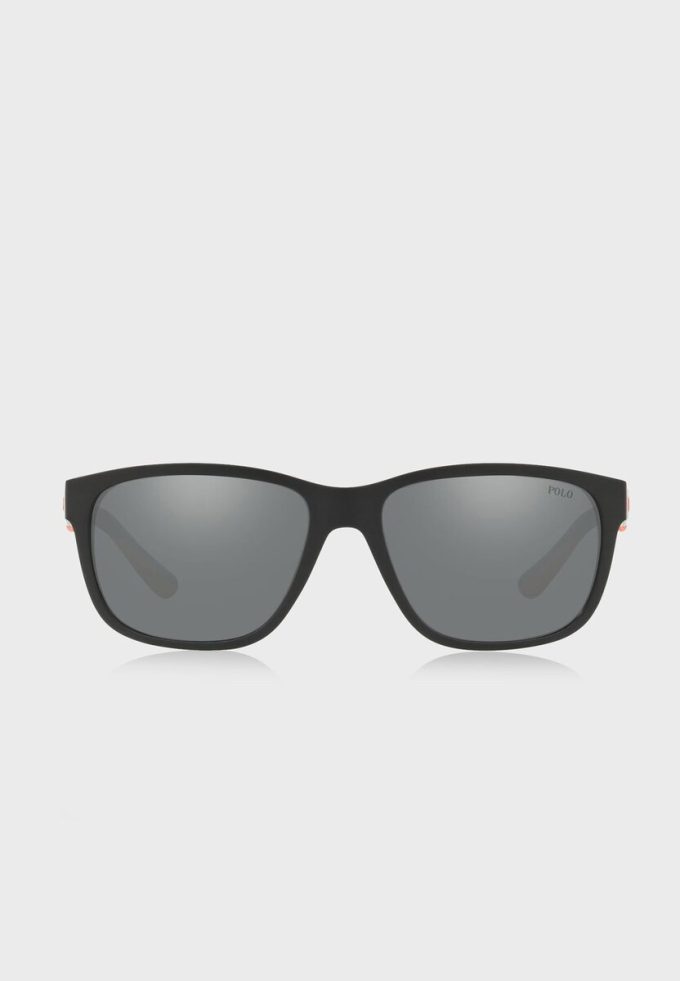 Černé pánské čtvercové sluneční brýle Ralph Lauren 57326G