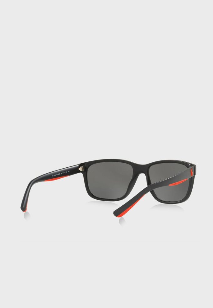 Černé pánské čtvercové sluneční brýle Ralph Lauren 57326G