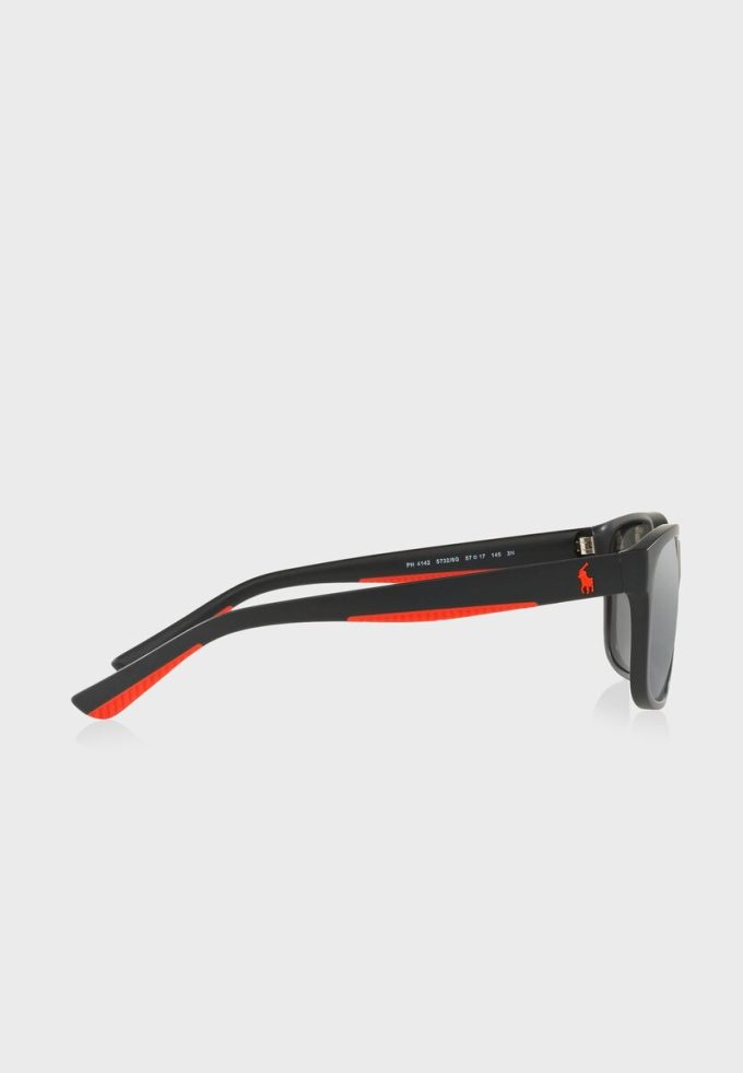 Černé pánské čtvercové sluneční brýle Ralph Lauren 57326G