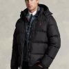 Černé pánské vodoodpudivé péřové bundy Ralph Lauren