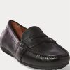 Černé pánské volnočasové boty Ralph Lauren Reynold Full-Grain Driver