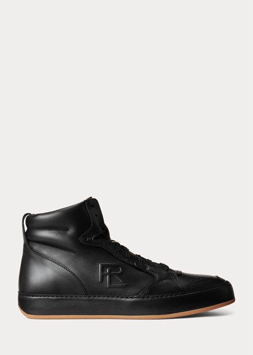 Černé pánské vysoké tenisky Ralph Lauren Jaemyn Calfskin Černé pánské vysoké tenisky Ralph Lauren Jaemyn Calfskin