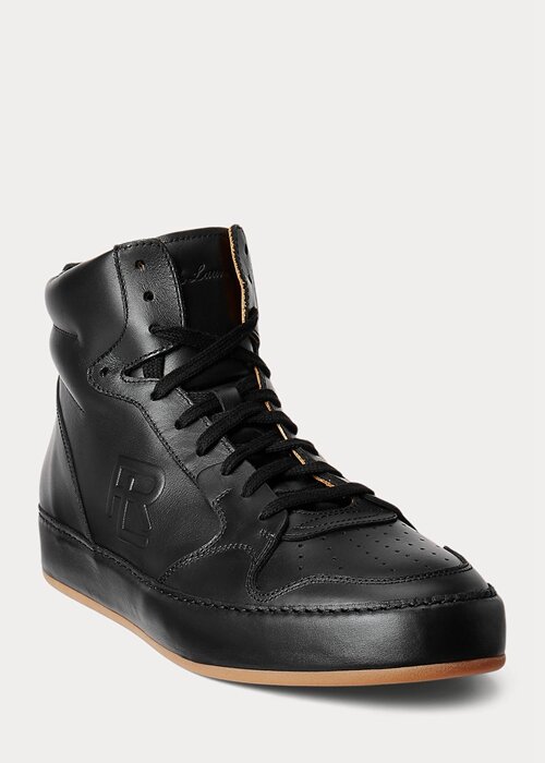 Černé pánské vysoké tenisky Ralph Lauren Jaemyn Calfskin Černé pánské vysoké tenisky Ralph Lauren Jaemyn Calfskin