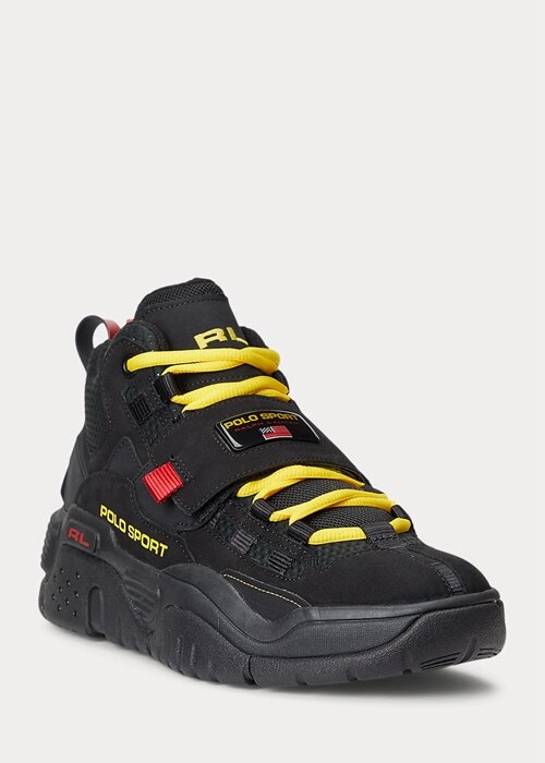 Černé pánské vysoké tenisky Ralph Lauren PS100 Černé pánské vysoké tenisky Ralph Lauren PS100