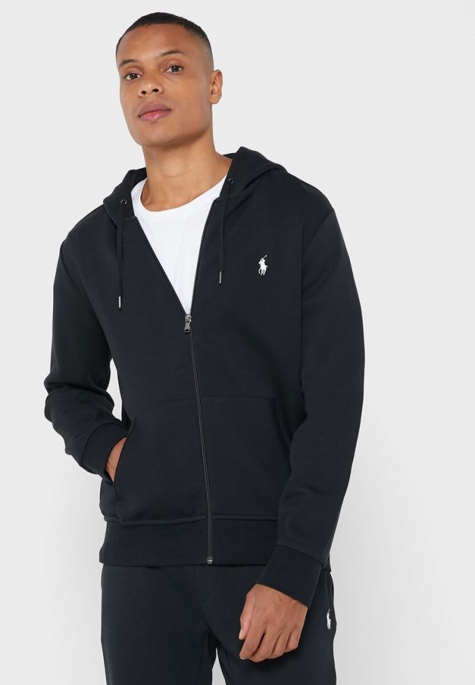 Černá pánská základní mikina Ralph Lauren s kapucí Černá pánská základní mikina Ralph Lauren s kapucí