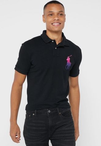 Černé pánské základní polokošile Ralph Lauren