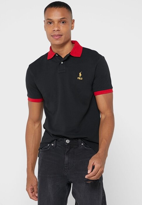 Černá pánská základní trička Ralph Lauren Černá pánská základní trička Ralph Lauren