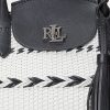 Černá/Sněhově bílá Dámské Velké kabelky Perri Tote Bags Ralph Lauren Geo-Motif Tkané kožené