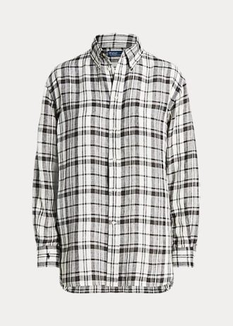 Černo/bílé dámské kostkované košile Ralph Lauren uvolněného střihu