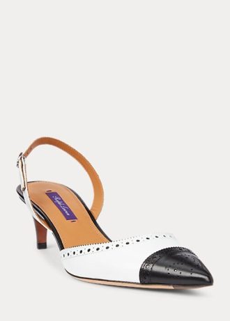 Černo/bílé dámské podpatky Ralph Lauren Garland s barevným blokováním Černo/bílé dámské podpatky Ralph Lauren Garland s barevným blokováním