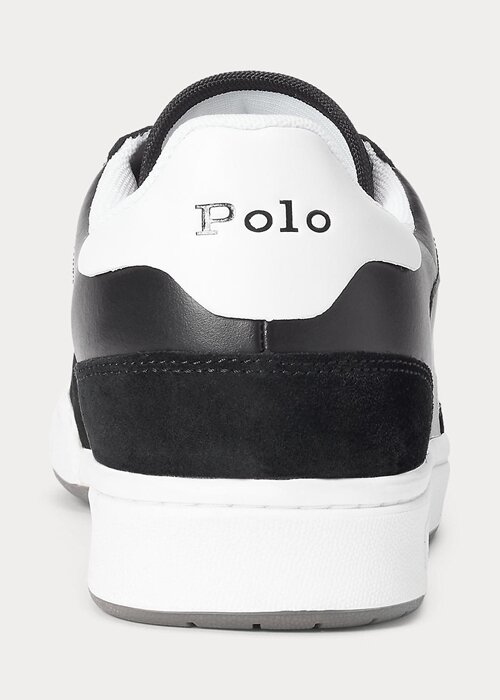 Černo/bílé pánské kožené semišové tenisky Ralph Lauren Court Černo/bílé pánské kožené semišové tenisky Ralph Lauren Court