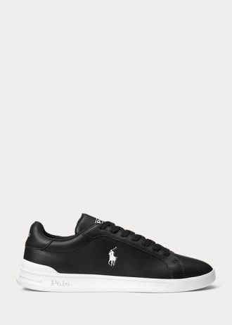 Černo/bílé pánské kožené tenisky Ralph Lauren Heritage Court II