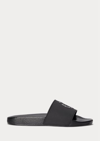 Černo/bílé pánské pantofle s logem Ralph Lauren