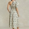 Černo/béžové dámské květinové asymetrické košilové popelínové šaty Ralph Lauren Černo/béžové dámské květinové asymetrické košilové popelínové šaty Ralph Lauren