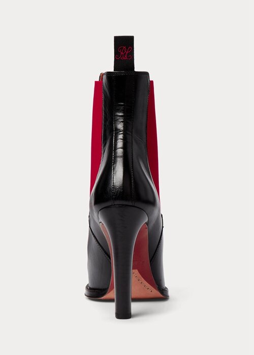 Černo/červené dámské boty Ralph Lauren Zoie Calfskinie Černo/červené dámské boty Ralph Lauren Zoie Calfskinie