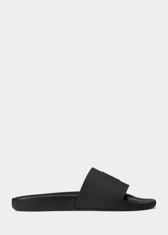 Černo/červené pánské pantofle Ralph Lauren Signature Pony