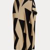 Černo/hnědé dámské tužkové sukně Ralph Lauren Geo-Print z bavlněné směsi Černo/hnědé dámské tužkové sukně Ralph Lauren Geo-Print z bavlněné směsi