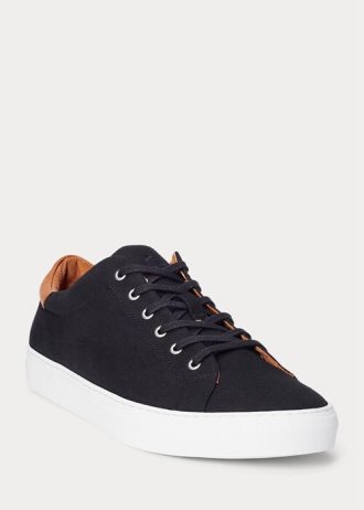 Černo/hnědé pánské tenisky Ralph Lauren Jermain Pique