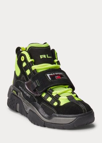 Černo/žluté pánské vysoké tenisky Ralph Lauren PS100