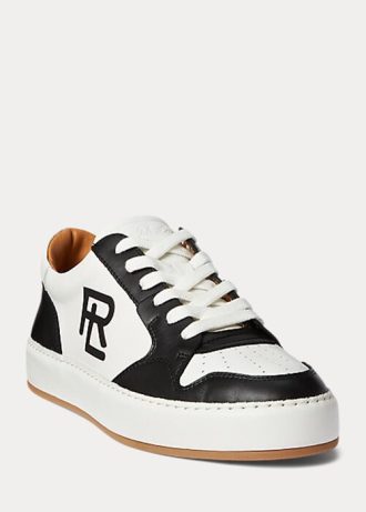 Černobílé dámské nízké tenisky Ralph Lauren Jinett Color-Blocked Černobílé dámské nízké tenisky Ralph Lauren Jinett Color-Blocked