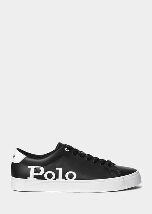 Černobílé pánské kožené tenisky Ralph Lauren Longwood Logo Černobílé pánské kožené tenisky Ralph Lauren Longwood Logo